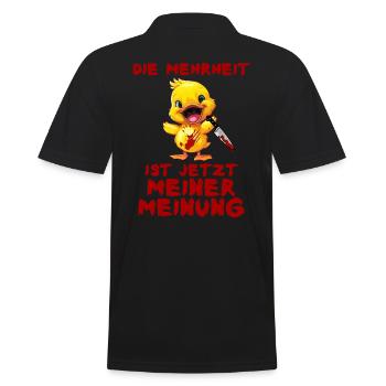 Mehrheit meiner Meinung Ente mit Messer Halloween - Männer Poloshirt - Schwarz - Hinten - Kai (181cm)