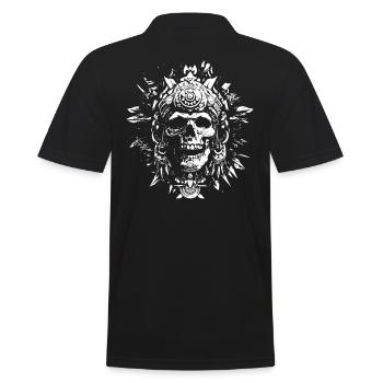 Crâne Aztèque Halloween - Crâne Tribal Design - Polo Homme - noir - Dos - Kai (181cm)