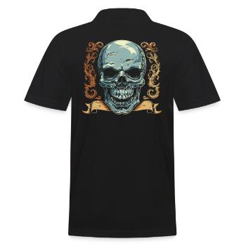 Crâne Halloween Ornement Bannière - Totenschädel - Polo Homme - noir - Dos - Kai (181cm)
