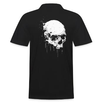 Crâne Halloween Peinture à l’aquarelle - Splash Art Skull - Polo Homme - noir - Dos - Kai (181cm)