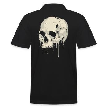Crâne Halloween Drop Look - Crâne Squelette - Polo Homme - noir - Dos - Kai (181cm)