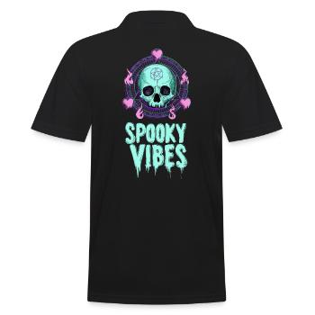 Pentagramme et crâne Halloween Design - Polo Homme - noir - Dos - Kai (181cm)
