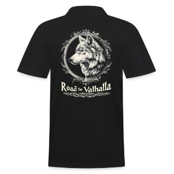 En route vers le Valhalla Viking Wolf Design - Polo Homme - noir - Dos - Kai (181cm)
