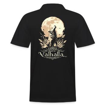 Howling Wolf Road to Valhalla Full Moon - Men's Polo Shirt - black - Back - Kai (181cm)