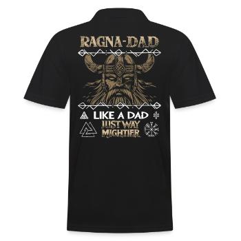 RAGNA-DAD Wikingerkrieger für den Vatertag - Männer Poloshirt - Schwarz - Hinten - Kai (181cm)