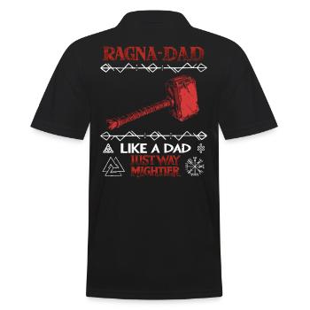 RAGNA-DAD Red hammer for strong fathers - Men's Polo Shirt - black - Back - Kai (181cm)