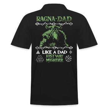 RAGNA-DAD Green Viking for Father's Day - Men's Polo Shirt - black - Back - Kai (181cm)