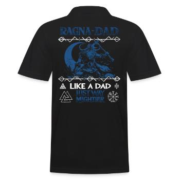 RAGNA-DAD Vikings sous la lune pour la fête des pères - Polo Homme - noir - Dos - Kai (181cm)