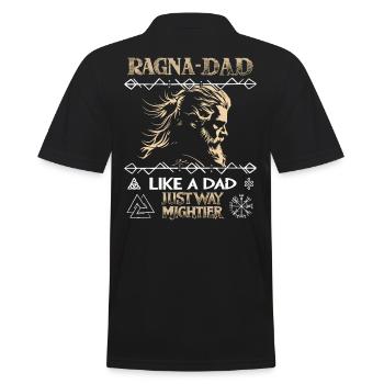 RAGNA-DAD Viking profile for Father's Day - Men's Polo Shirt - black - Back - Kai (181cm)