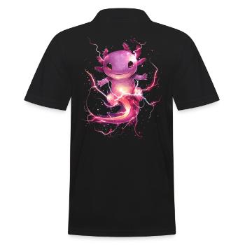 Axolotl lumineux avec électricité magique - Polo Homme - noir - Dos - Kai (181cm)