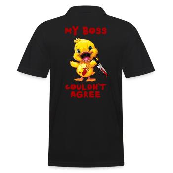 Duck with Knife My Agrees to Halloween - Men's Polo Shirt - black - Back - Kai (181cm)
