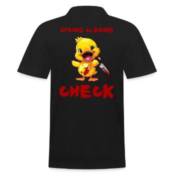 Duck with Knife - Frühjahrsputz Erledigt Lustig - Männer Poloshirt - Schwarz - Hinten - Kai (181cm)