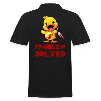 Duck with Knife - Problem Gelöst Lustig Gruselig - Männer Poloshirt - Schwarz - Hinten - Kai (181cm)