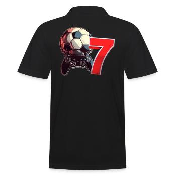 Football et jeux d’argent Anniversaire garçon 7 ans - Polo Homme - noir - Dos - Kai (181cm)