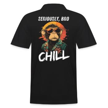 Sérieusement Bro Chill Monkey Meme Coucher de soleil - Polo Homme - noir - Dos - Kai (181cm)