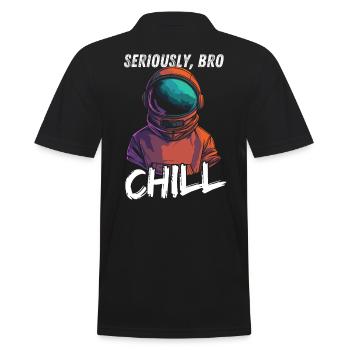 Sérieusement Bro Chill Astronaute Gamer Meme - Polo Homme - noir - Dos - Kai (181cm)