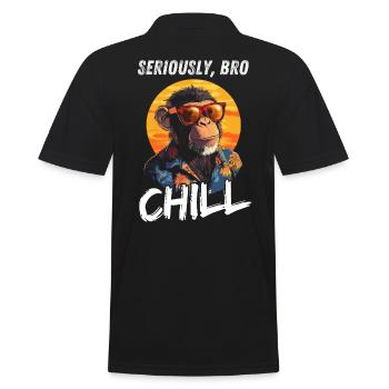 Sérieusement Bro Chill Singe Joueur Coucher de soleil - Polo Homme - noir - Dos - Kai (181cm)