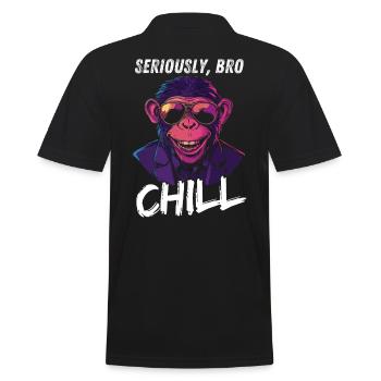 Sérieusement Bro Chill Monkey Smile Meme Design - Polo Homme - noir - Dos - Kai (181cm)