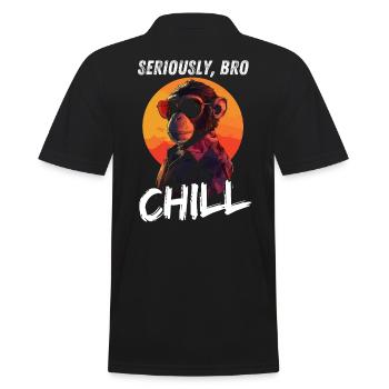 Sérieusement Bro Chill Monkey Sunset Gamer - Polo Homme - noir - Dos - Kai (181cm)