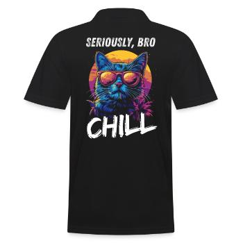 Sérieusement Bro Chill Cat Gamer Mème - Polo Homme - noir - Dos - Kai (181cm)