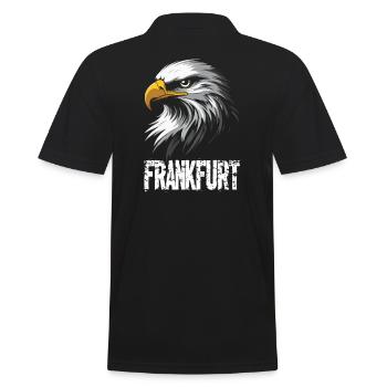 Frankfurt Adlerkopf FFM Ultras Stolz - Männer Poloshirt - Schwarz - Hinten - Kai (181cm)