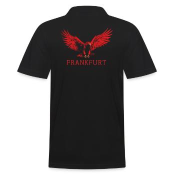 Frankfurt Roter Adler FFM Fußballfans - Männer Poloshirt - Schwarz - Hinten - Kai (181cm)