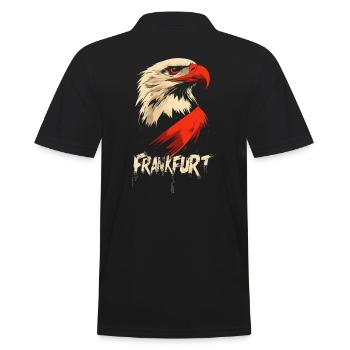 Frankfurt Adlerkopf Rot-Weiß FFM Ultras - Männer Poloshirt - Schwarz - Hinten - Kai (181cm)
