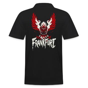 Frankfurt Majestätischer Adler FFM Ultras - Männer Poloshirt - Schwarz - Hinten - Kai (181cm)
