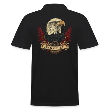 Frankfurt Adler Banner FFM Fußballfans - Männer Poloshirt - Schwarz - Hinten - Kai (181cm)