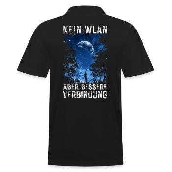 Kein WLAN Bessere Verbindung Outdoor Natur Wandern - Männer Poloshirt - Schwarz - Hinten - Kai (181cm)