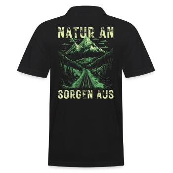Nature en marche - soucis de la randonnée en montagne en plein air - Polo Homme - noir - Dos - Kai (181cm)