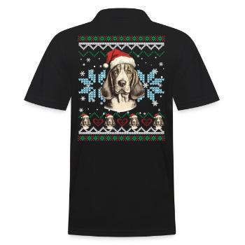 Basset Hound Pull de Noël drôle pour chien - Polo Homme - noir - Dos - Kai (181cm)