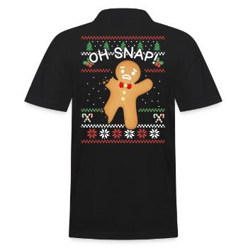 Oh Snap Gingerbread Man Tenue de pâtisserie de Noël - Polo Homme - noir - Dos - Kai (181cm)