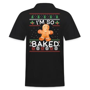 Ich Bin So Fertig Lustiger Lebkuchen Weihnachten - Männer Poloshirt - Schwarz - Hinten - Kai (181cm)