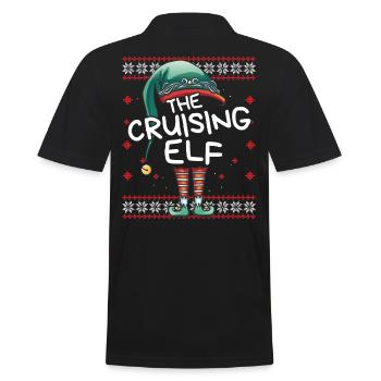 Cruising Elf Funny Christmas Outfit for Family - Men's Polo Shirt - black - Back - Kai (181cm)
