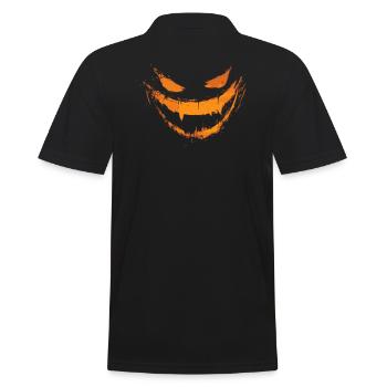 Horror Halloween Kostüm Gruseliger Jack O'Lantern - Männer Poloshirt - Schwarz - Hinten - Kai (181cm)