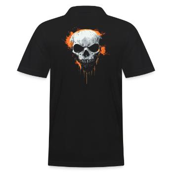 Halloween Costume Horror Menacing Skull - Men's Polo Shirt - black - Back - Kai (181cm)