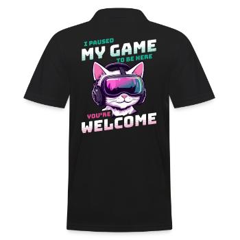 I just paused my game to be here - Cat Gaming VR - Men's Polo Shirt - black - Back - Kai (181cm)