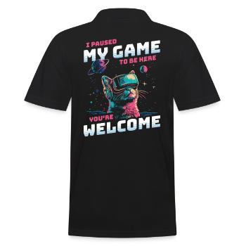 Je viens de mettre mon jeu en pause pour être ici Cat Space VR - Polo Homme - noir - Dos - Kai (181cm)
