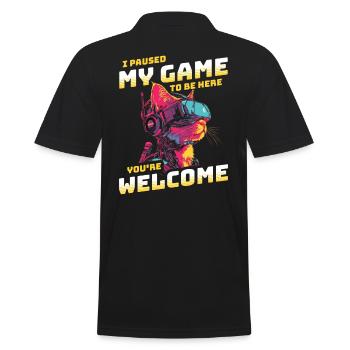 Je viens de mettre mon jeu en pause pour être ici - Sci-Fi VR Cat - Polo Homme - noir - Dos - Kai (181cm)