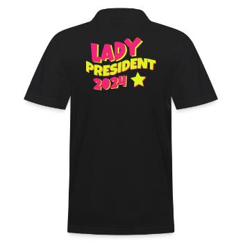 Lady President 2024: Kamala for President 2024 - Men's Polo Shirt - black - Back - Kai (181cm)