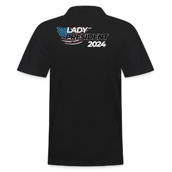 Lady President 2024: Kamala Harris for Change - Männer Poloshirt - Schwarz - Hinten - Kai (181cm)