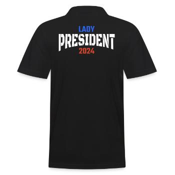 Lady President 2024: Back Kamala Harris 2024 - Männer Poloshirt - Schwarz - Hinten - Kai (181cm)