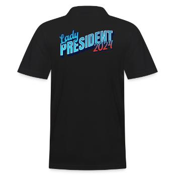 Lady President 2024: Kamala Harris for America - Männer Poloshirt - Schwarz - Hinten - Kai (181cm)