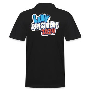 Lady President 2024: Stand With Kamala Harris - Männer Poloshirt - Schwarz - Hinten - Kai (181cm)
