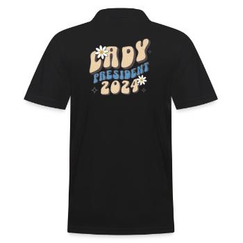 Lady President 2024: Kamala for Progress 2024 - Männer Poloshirt - Schwarz - Hinten - Kai (181cm)