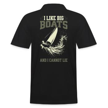 I Like Big Boats And I Cannot Lie – Sailing Design - Men's Polo Shirt - black - Back - Kai (181cm)