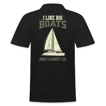 J’aime les grands bateaux et je ne peux pas mentir - voilier - Polo Homme - noir - Dos - Kai (181cm)