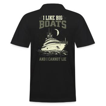 I Like Big Boats And I Cannot Lie Yacht Moonlight - Men's Polo Shirt - black - Back - Kai (181cm)