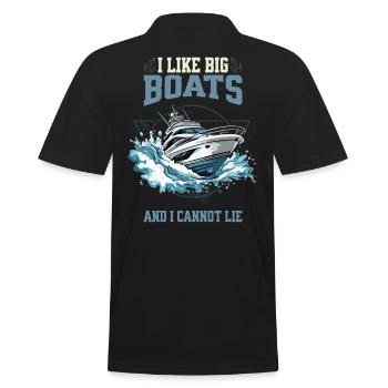 I Like Big Boats And I Cannot Lie – Boot in Aktion - Männer Poloshirt - Schwarz - Hinten - Kai (181cm)